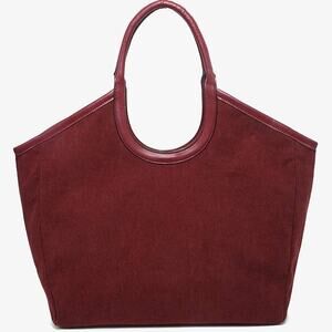 Piper Contrast Corduroy Mini Tote Cherry